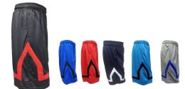 36 of Men's Basketball Short Close Mesh Assorted Colors Pack A