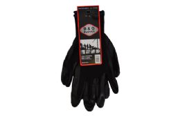 12 Pieces Work Gloves (nitrile) (black) (xl) - Working Gloves