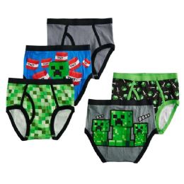 12 Pieces 5pk Size 4 Minecraft Boys Briefs Cp12 C/p 12 - Boys Underwear