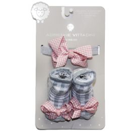 36 Pieces Adrienne Vittadini 1pk Infant Embellished Headband/sock Set C/p 36 - Headbands
