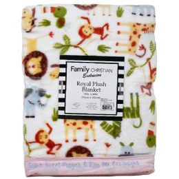 4 Pieces 30-inch x 40-inch Faux Fur Printed Jungle Blanket - Micro Plush Blankets