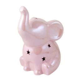 6 of Ceramic Sitting Elephant With Cut Out Stars And Led Lighting C/p 6