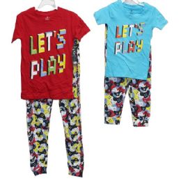 24 Pieces 2pc Inlet's Play In Boys Sleep Set (2 Asst Prints -Size: 2t,3t,4t) C/p 24 - Toddler Boys Sets