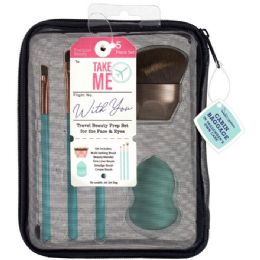 24 Pieces Makeup Brush Travel Set C/p 24 - Cosmetic Cases