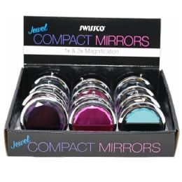 72 Pieces Jeweled Compact Mirror C/p 72 - Assorted Cosmetics