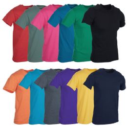24 Wholesale Men's Cotton Short Sleeve T-Shirt Size 4X-Large, Assorted Colors