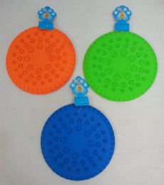 24 of Silicone Disk Pet Toy Pawprint Design