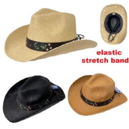 12 of Western Hat [pink Floral Embroidered Hat Band]