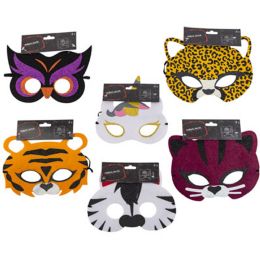 24 pieces Mask Animal Felt/glitter Kids 6ast Animal Hdrcrd Age 4+ - Costumes & Accessories