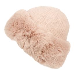 12 of Winter Knit Faux Fur Hats W/ Sherpa Lining