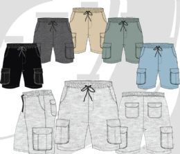 72 Pieces Mens Interlock Cargo Shorts M-2x - Mens Shorts