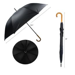 48 Pieces 50.5 Inch Wooden Handle Auto Umbrella - Umbrellas & Rain Gear