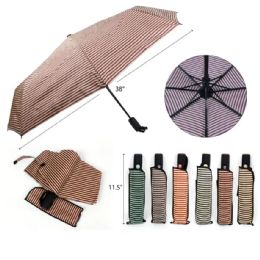 60 Pieces Umbrella With Stripes Printed - Umbrellas & Rain Gear
