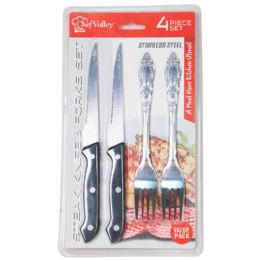 48 Pieces 4pcs Stainless Steel Fork And Knife Set - Kitchen Utensils