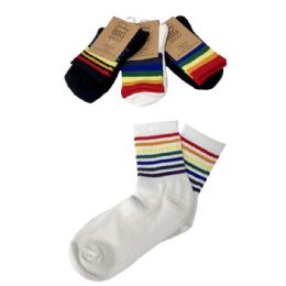 100% Cotton Quarter Socks (rainbow) Mens 10-13