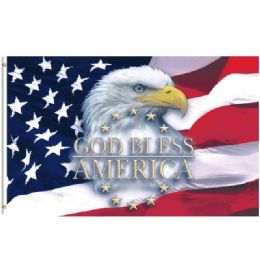 24 Pieces 3'x5' God Bless America Flag (eagle Head/wave Flag) - Flag