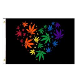 24 Pieces 3'x5' Marijuana Love Rainbow Flag - Flag