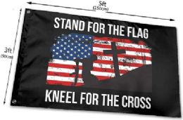 24 Pieces 3'x5' Stand For The Flag, Kneel For The Cross Flag (shadow) - Flag