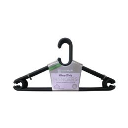 16 of 8 Pack Black Plastic Clothes Hangers