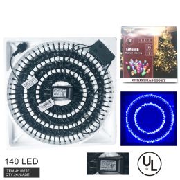 24 Pieces Christmas Light - 140l Green Wire Blue Color W/music - Christmas Decorations