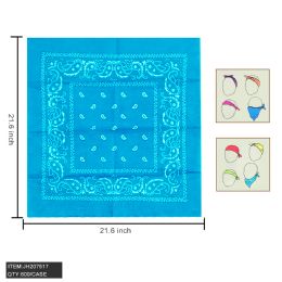 300 Pieces Bandana - Light Blue 21.6" X21.6" - Bandanas