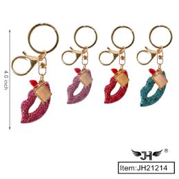 300 Pieces Keychain Mix Color Diamond Embed Lips - Key Chains