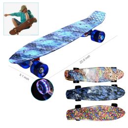 8 Pieces JC-003 4.5"x5"x22" Skateboard Mix Design W/ Light - Light Up Toys