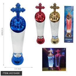 12 Pieces Light Up Candle Cross Design Mix Color - Light Up Toys