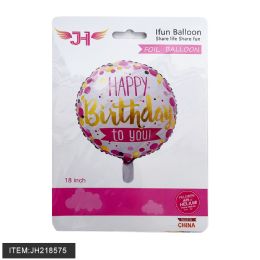 24 Pieces Happy Birthday Foil Balloon 18" - Balloons & Balloon Holder