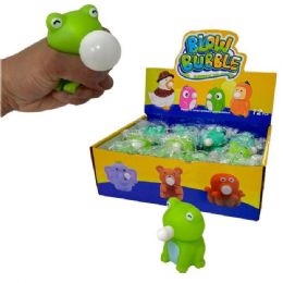 24 Pieces Blowing Bubbles Squeeze Toy (frog) - Slime & Squishees