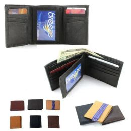 24 Pieces Genuine Top Grain Leather Wallet Assortment - Leather Wallets