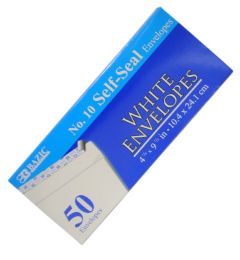 24 Pieces 50pc Self Seal #10 Envelope White - Envelopes
