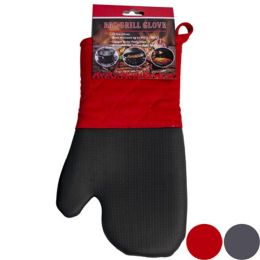 18 pieces Bbq Grill Mitt Neoprene/cotton/polyester 2ast Colors Bbq Headerred/grey 12.5in - BBQ supplies