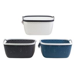 24 of Storage Basket Rectangle W/handle 5.2 X 11.7 X 5.9in 3ast Colors