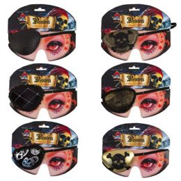 36 of Pirate Eyepatch 6asst Costume Accessory Polyester/illus Backer Card/opp Bag