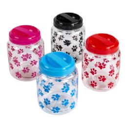 36 of Pet Treat/food Plastic Jar W/lid 3 Colors
