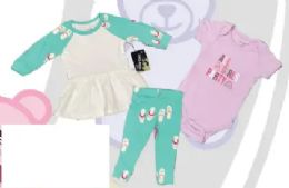 48 Wholesale Newborn 3 Piece Set 100% French Terry Cotton