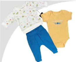 48 Wholesale Newborn 3 Piece Set 100% French Terry Cotton