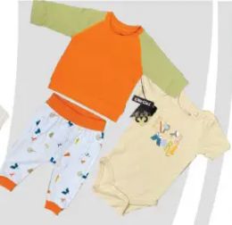 48 Wholesale Newborn 3 Piece Set 100% French Terry Cotton