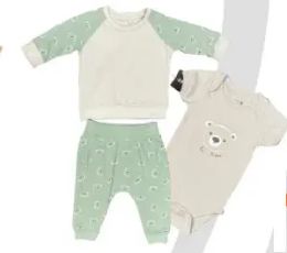 48 Wholesale Newborn 3 Piece Set 100% French Terry Cotton