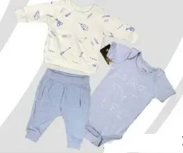 48 Wholesale Newborn 3 Piece Set 100% French Terry Cotton