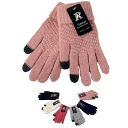24 Pairs Ladies Knitted Touch Screen Gloves - Knitted Stretch Gloves