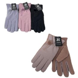 24 Pairs Ladies Touch Screen Waterproof Gloves [fleece Palm] Pompom - Knitted Stretch Gloves