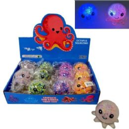 24 Pieces LighT-Up Squishy Toy [foam Beads Octopus] Sticks To Walls - Light Up Toys