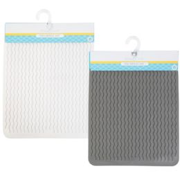 12 of Dish Drying Mat Tpr Lg Approx 12x16in 2ast Colors Gray/white B&c Header/hanger