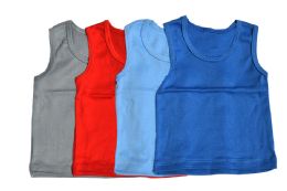 300 Pieces Boy's Colored ( Red, Blue, Gray) Tank Top (1-3) - Baby Apparel