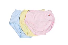 300 Pieces Girl's Colored (yellow, Pink, Blue) Underwear (1-3) - Baby Apparel