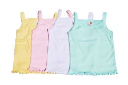 480 Pieces Girl's Pastel Colored Spaghetti Tank Top (0-9) - Baby Apparel