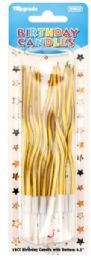 24 Pieces Gold Wavy Birthday Candle - Birthday Candles