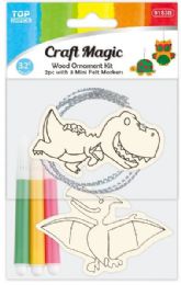 24 Pieces Wooden Ornament Kit W Felt Markers - Craft Kits